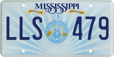 MS license plate LLS479