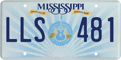 MS license plate LLS481