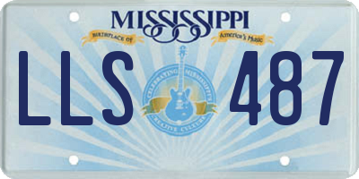 MS license plate LLS487
