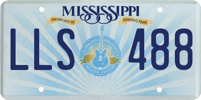 MS license plate LLS488