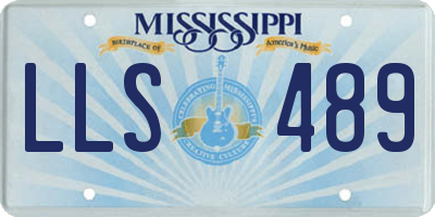 MS license plate LLS489