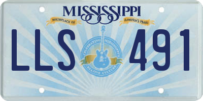 MS license plate LLS491