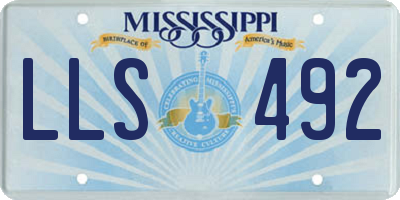 MS license plate LLS492