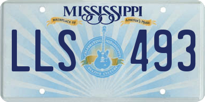 MS license plate LLS493
