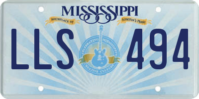 MS license plate LLS494