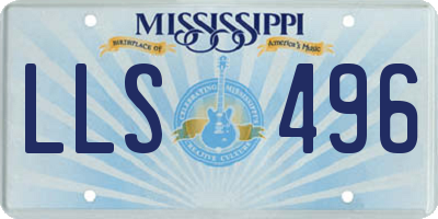 MS license plate LLS496