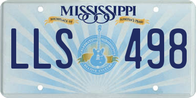 MS license plate LLS498