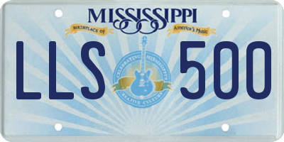 MS license plate LLS500