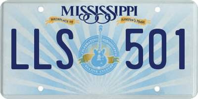 MS license plate LLS501