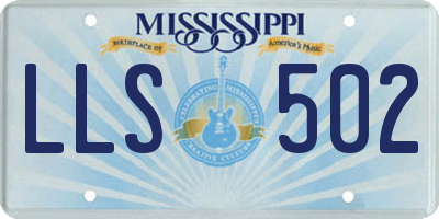 MS license plate LLS502