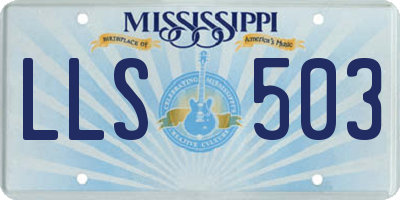 MS license plate LLS503
