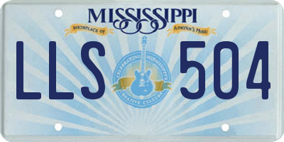 MS license plate LLS504