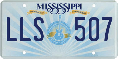 MS license plate LLS507