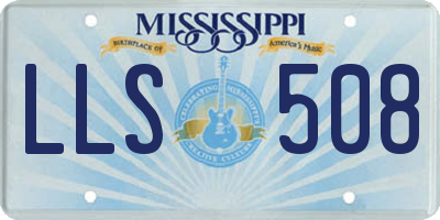 MS license plate LLS508