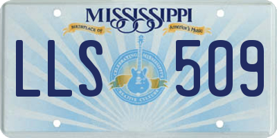 MS license plate LLS509
