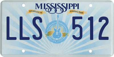 MS license plate LLS512