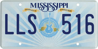 MS license plate LLS516