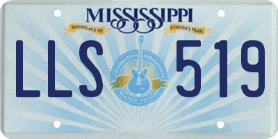 MS license plate LLS519