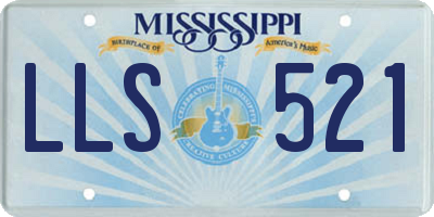 MS license plate LLS521
