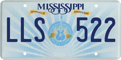 MS license plate LLS522