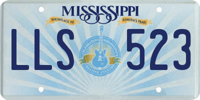 MS license plate LLS523