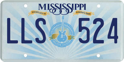 MS license plate LLS524
