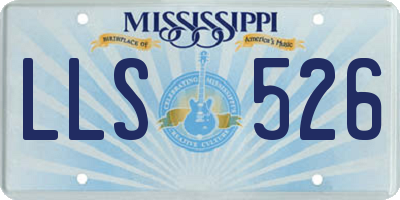 MS license plate LLS526