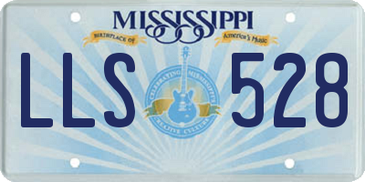 MS license plate LLS528