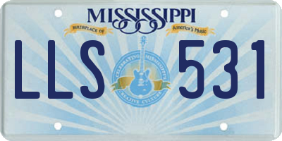 MS license plate LLS531