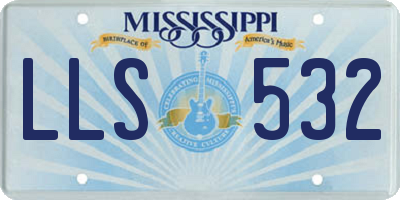 MS license plate LLS532