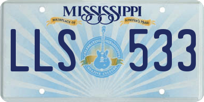 MS license plate LLS533
