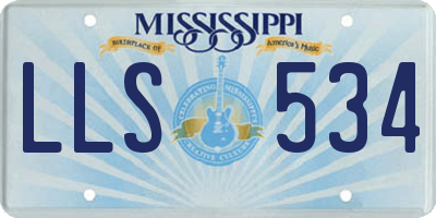 MS license plate LLS534