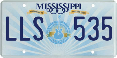 MS license plate LLS535
