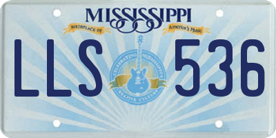 MS license plate LLS536