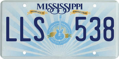 MS license plate LLS538