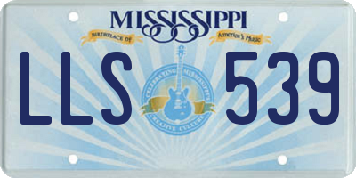 MS license plate LLS539