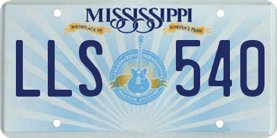 MS license plate LLS540