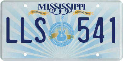 MS license plate LLS541