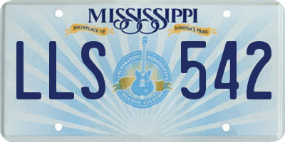 MS license plate LLS542