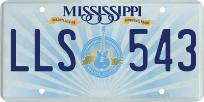 MS license plate LLS543