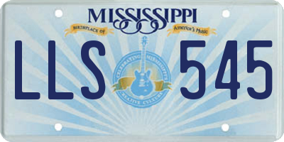 MS license plate LLS545