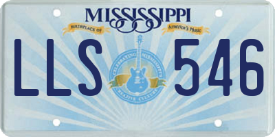 MS license plate LLS546
