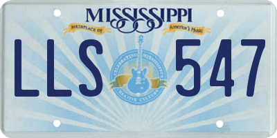 MS license plate LLS547