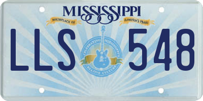 MS license plate LLS548