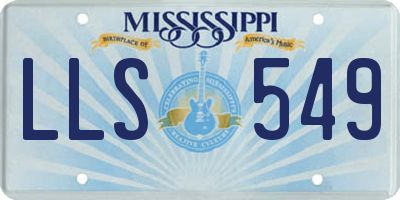 MS license plate LLS549