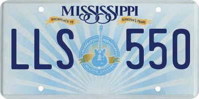 MS license plate LLS550