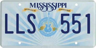 MS license plate LLS551