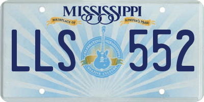 MS license plate LLS552