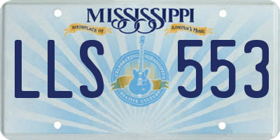 MS license plate LLS553