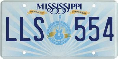 MS license plate LLS554